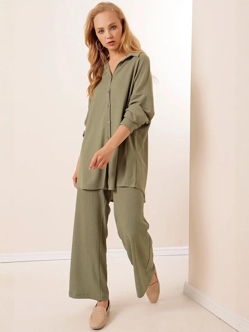 بيغ دارت طقم بيجامة محبوك بأكمام طويلة من